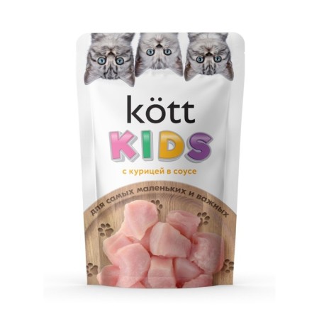 Wet food "Kott" for kittens, chicken in sauce, 75 g