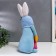 Interior doll "Dwarf in a hat with bunny ears, with a bag" Blue 40x14 cm
