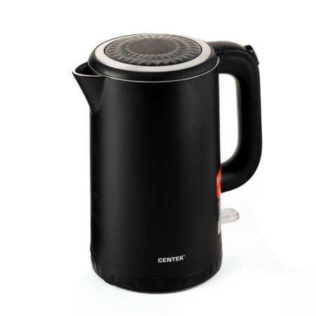 Electric kettle Centek CT-0020, plastic, seamless flask, 1.7 l, 2200 watts, black