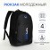 Youth backpack from textiles on lightning, 4 pockets, black/blue color