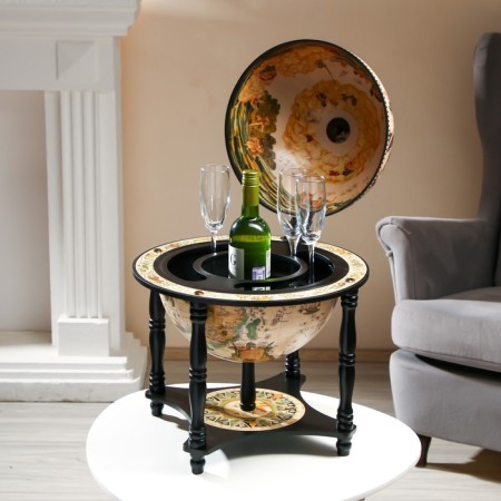 Globe bar decorative "Wanderer map" with a stand below 41.6x41.6x56 cm-4