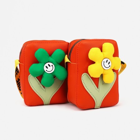 Bag's bag with lightning, long belt, orange color-3