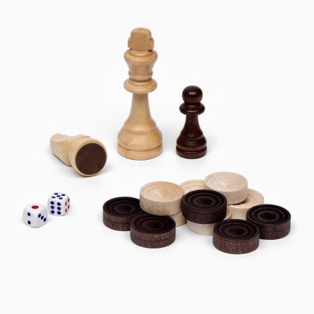 Board game 3 in 1 "Eastern Mosaic": backgammon, chess, checkers, wood 50 x 50 cm-4
