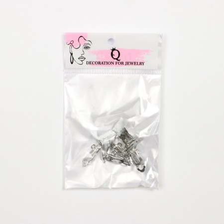 Basket for earrings-clips, 10 mm (set of 5 pairs), silver color-4