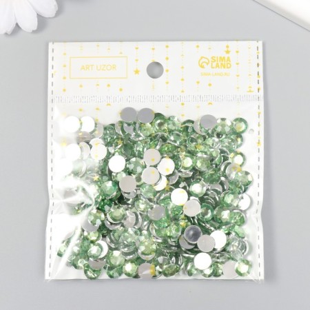 Decor for creativity plastic "Rhinestones. Light green" set 300 pcs d = 0.8 cm-3