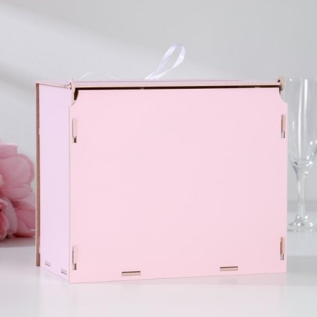 Family bank with monograms, 24x14x20 cm, pink pastel-1
