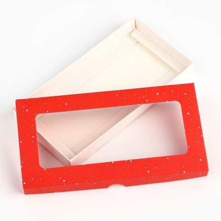 Brown Light Chocolate Box, with a window, 16.4 x 8.4 x 1.7 cm, New Year-3