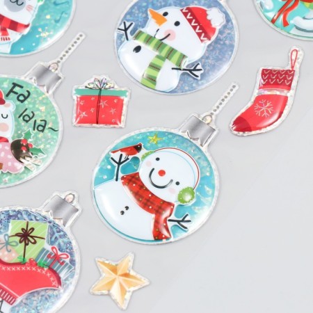Decorative sticker Room Decor "New Year's toys 1" 14x25 cm-2