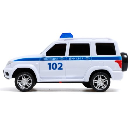 Radio -controlled machine "UAZ Patriot. Police "15.5 cm, light, white Patriot-1