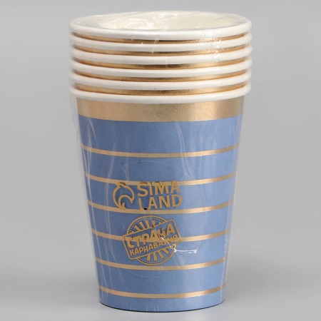 Paper glass "Golden stripes", 6 pcs.-2