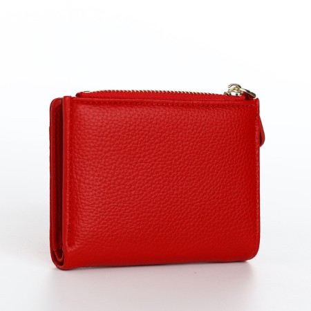 Women's wallet on the button, red color-1