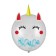 Latex ball 18 "Unicorn", 1 pc., Stickers, feathers