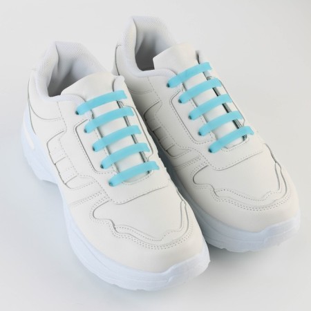 Silicone laces, set 6 pcs, blue color-2