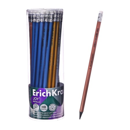Chernographic pencil with Erichkrause "Metallic", HB, Grifel d = 2.2 mm, plastic, round in a tube, metallic mix-9