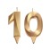 Candle in the cake jubilee "line" (set 2 in 1), number 10, gold metallic, 6.5 cm