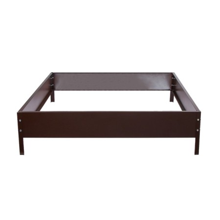 The flowerbed is galvanized, 100 × 100 × 15 cm, brown, “quadro”, Greengo-7