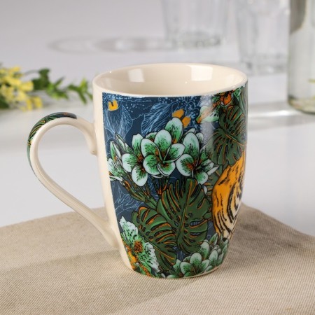 Porcelain share mug "Tiger and Tukan", 350 ml