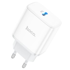 Сетевое зарядное устройство Hoco C104A, 1 Type-C, 20 Вт, PD + QC, белое