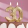 Candle for cake jubilee "line", number 30, gold shine, 8cm