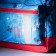 Baby backpack on a zipper, an external pocket, a reflective strip, blue color