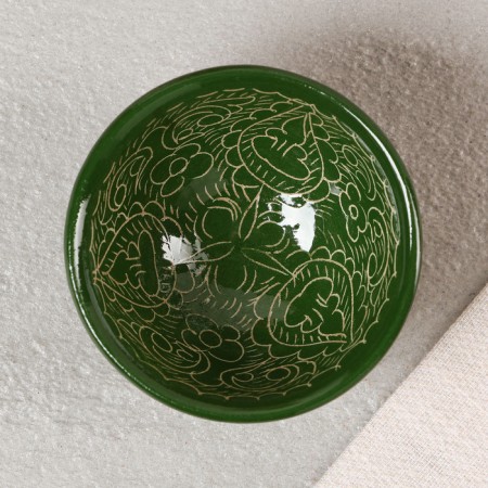 PIALA RISTANA CIRMICA, Green, 8.5 cm, small cognac,-1