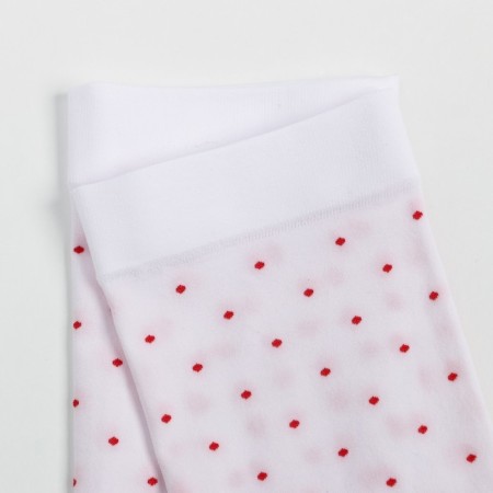 Women's socks Micro Pois 70 den, white/red color (Bianco/Rosso), size 36-40-2
