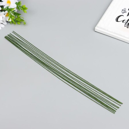 Wire for creativity "Florico" 1.2 mm, 12 pcs, 40 cm, in paper braid, green