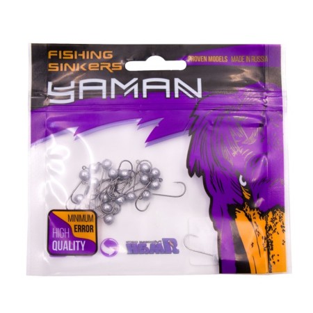 Jig ball without neck Yaman, packaging 20 pcs., Hook Kumho 2312, 1 g-2