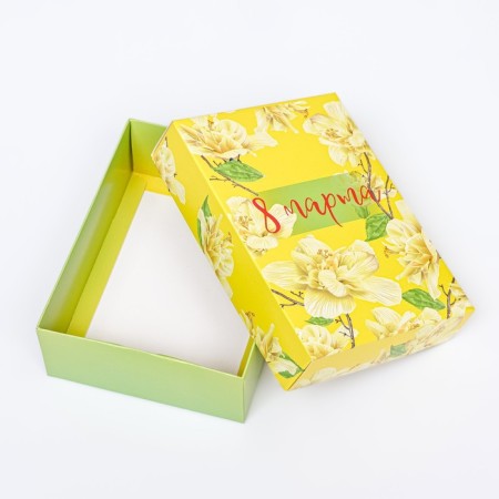 Gift box team "March flowers" 16.5 x 12.5 x 5.2 cm-4