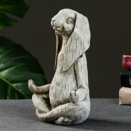 Piggy bank "Hare yog" 25x19x10cm, gray stone-7