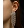 Hanging earrings with rhinestones "Waterfall" soft rhombus, white color in silver