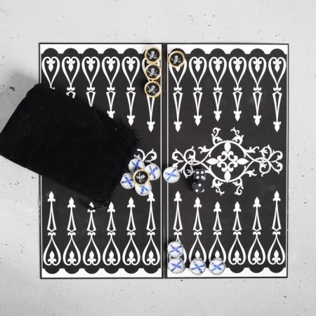 Backgammon in a bag with the field "Ship", 13 x 20 cm-3