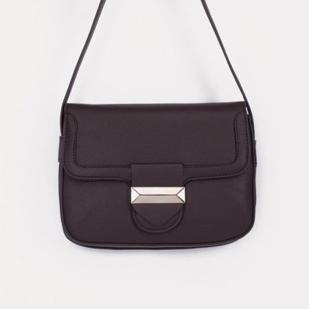Bag-mixer on the valve, external pocket, long belt, dark brown color