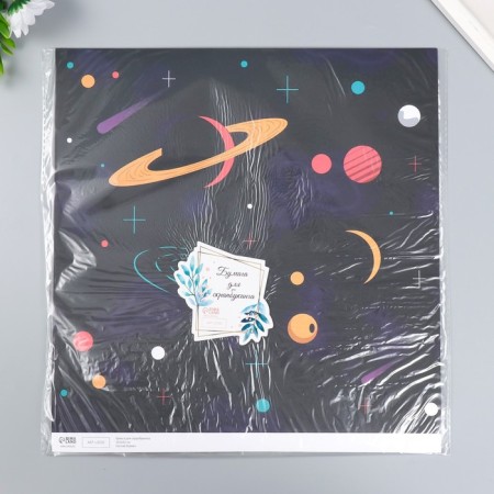 Scrapbooking paper bilateral "Cosmos" density 180 g 30.5x32 cm-5