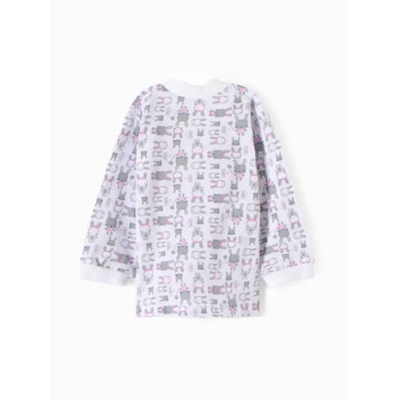Fufaika (blouse) children's "bunnies", white/pink color, height 74-3