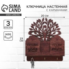 The keywood is wall -mounted with the “Happiness to be at home” shelf.