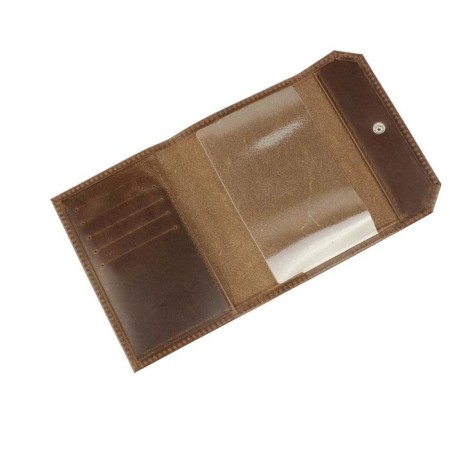 Passport cover on the button, brown color-1