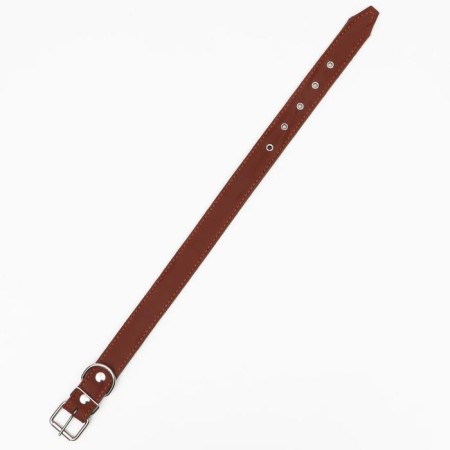 Collar combined leather/tarpaulin, 69 x 3.5 cm, Osh 45-60 cm, brown-2