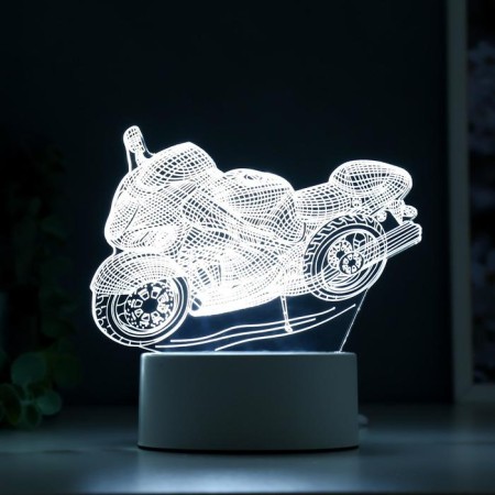 Lamp "Racing Motorcycle" LED white from the network 9.5x16x14 cm Risalux-4