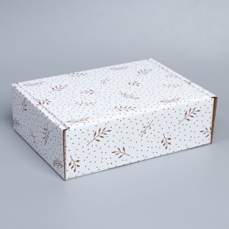 Box Gift team, packaging, "branches", white, 27 x 21 x 9 cm-2