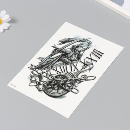 Tattoo on the body black "archer and snake" 15x21 cm-1