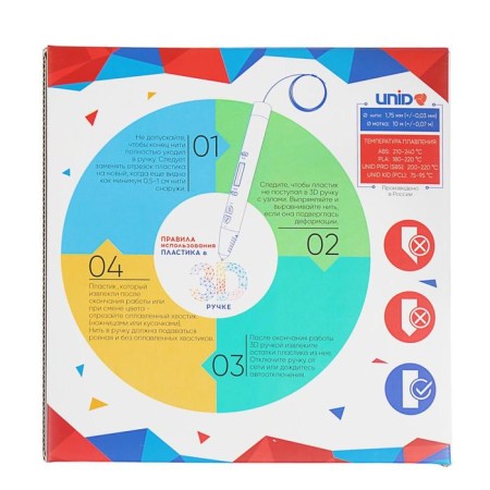 UNID ABS- "F", for 3D pen, 10 m, 3 colors in a set, luminous-4