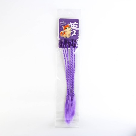 Hairpins, colored strands for hair on crab (6 pcs), 40 x 1.5 x 1 cm-4