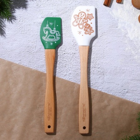 A set of silicone blades "New Year's miracle", 2 pcs in a set (26x5 cm, 23.3x4.3 cm)-2