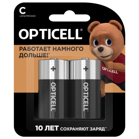 Battery Alkalin Opticell, C, LR14-2BL, 1.5V, Blister, 2 pcs