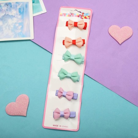 Hair clip "bow" strip, 4 cm, mix-2