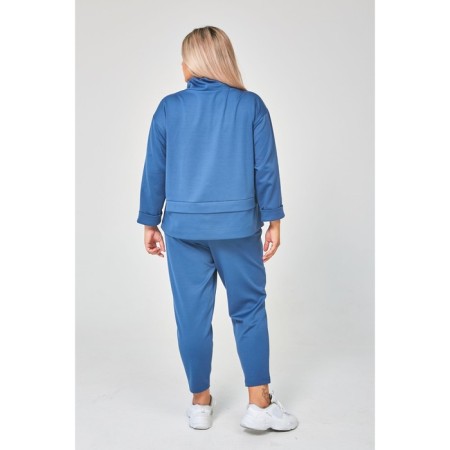 Female costume, size 56, gray-blue color-4