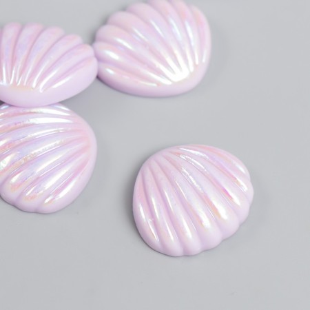 Decor for creativity plastic "Broke with mother of pearl" Lilac 1.8x2 cm
