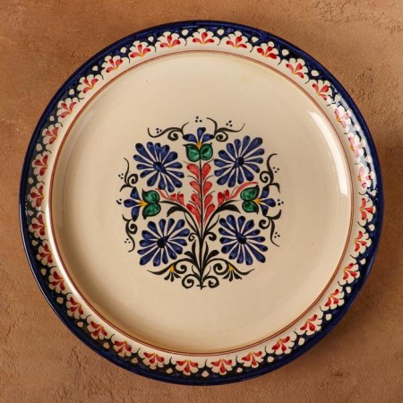 Pancake Rishtan Ceramics "Flowers", 38 cm, Blue Mix-3