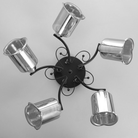 Causte "Olga" 5x60W E27 black/chrome 55x55x24cm-3